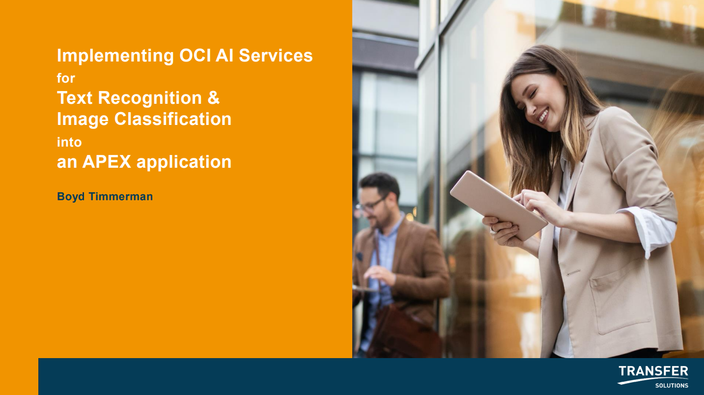 APEX World 2024 – Implementing OCI AI Services for Text Recognition and Image Classification into a APEX application