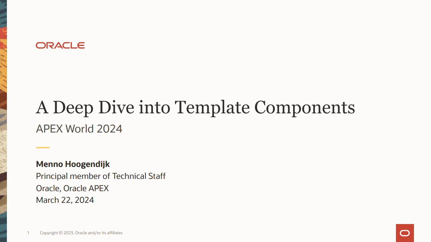 APEX World 2024- A Deep Dive into Template Components