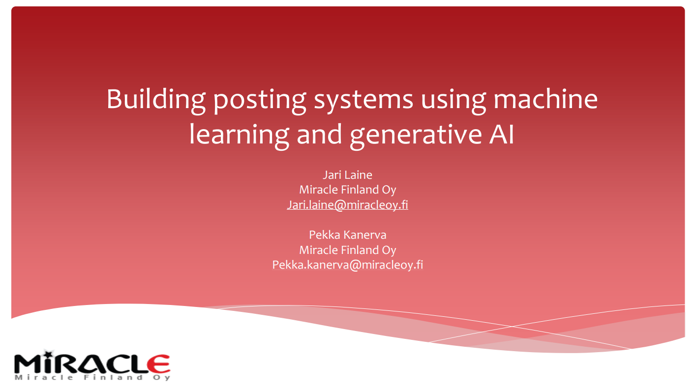 EMEA Tour 2024 – Building posting systems using machine learning and generative AI