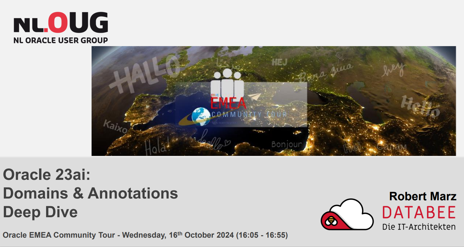 EMEA Tour 2024 – Oracle 23ai: Domains & Annotations Deep Dive