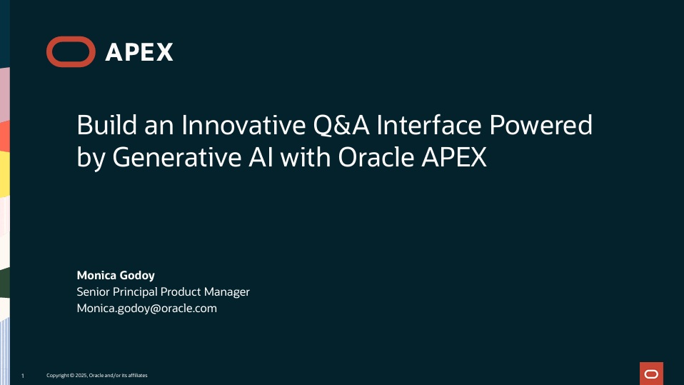 APEX World 2025 – HOL: Build an Innovative Q&A Interface Powered by Generative AI with Oracle APEX
