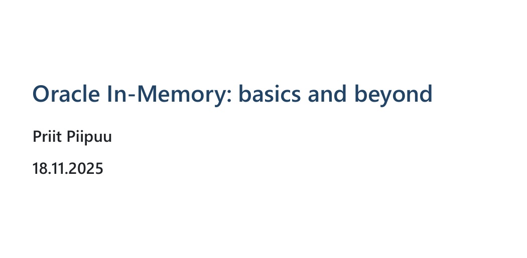 DC&D dag – Oracle In-Memory: basics and beyond