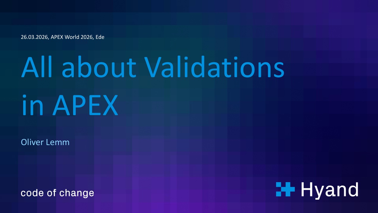 APEX World 2026 – All about Validations in APEX