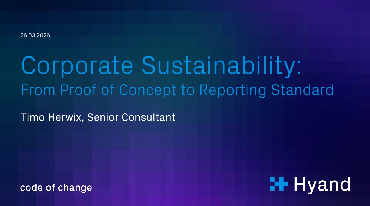 APEX World 2026 – Corporate Sustainability: From Proof of Concept to Reporting Standard